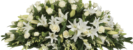 Serenity Double Ended Medium Size White Roses and Lilies